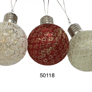 BOLA COLGANTE C/LUZ NAVIDAD 8CM