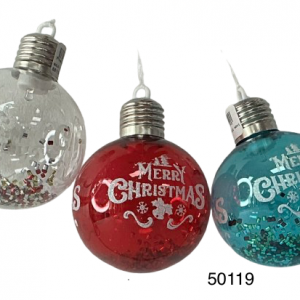 BOLA COLGANTE C/LUZ NAVIDAD 8CM