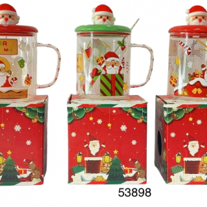 SET POZUELO NAVIDAD CRISTAL C/SORBETE+TAPA
