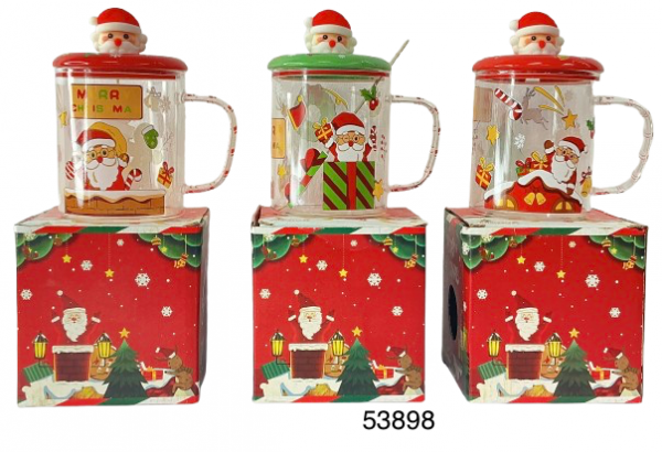 SET POZUELO NAVIDAD CRISTAL C/SORBETE+TAPA