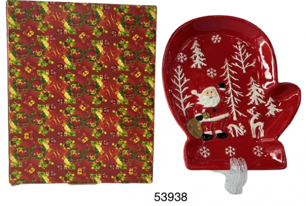 PLATO GUANTE DE NAVIDAD 19.5X23CM