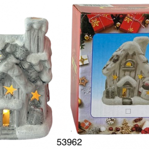 CASITA CERAMICA C/LUZ CERAMICA 12X6.5X12CM