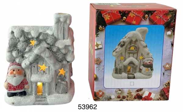CASITA CERAMICA C/LUZ CERAMICA 12X6.5X12CM