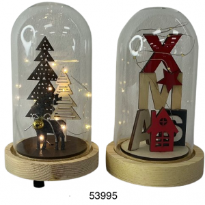 ADORNO CRISTAL C/LUZ NAVIDAD 11X19CM