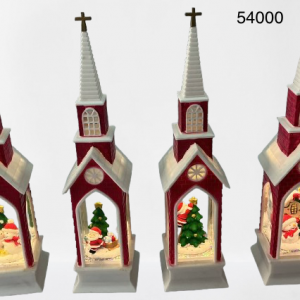 CAPILLA C/LUZ+MUSICA NAVIDAD 5X5X22CM