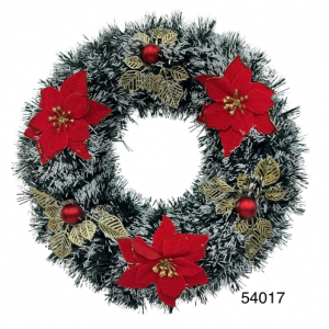 CORONA NAVIDAD C/FLORES 38CM