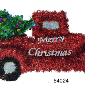 CAMIONETA GUIRNALDA ADORNO DE NAVIDAD 61X27CM