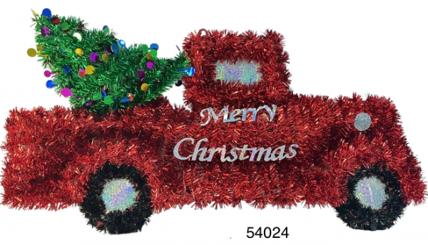 CAMIONETA GUIRNALDA ADORNO DE NAVIDAD 61X27CM