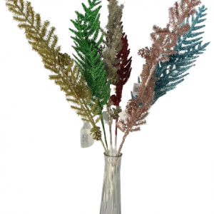 RAMO FLOR ARTIFICIAL C/BRILLO P/NAVIDAD 70CM