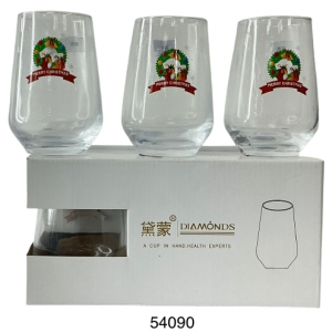 VASO CRISTAL CORTO C/DIS NAVIDAD 6.2X12CM