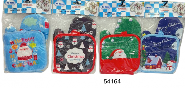 SET DE GUANTE P/COCINA DE NAVIDAD 2/1