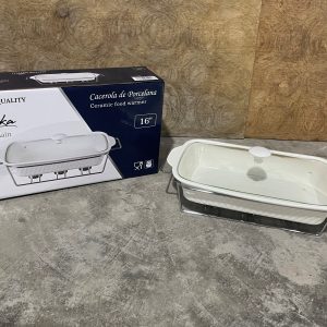 KRISKA PYREX C/TAPA CRISTAL+BASE RECTANGULAR 16"