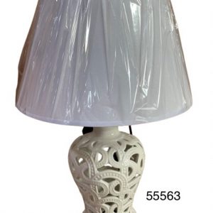 LAMPARA DE CERAMICA BLANCA HUECOS 13X13X40.5CM