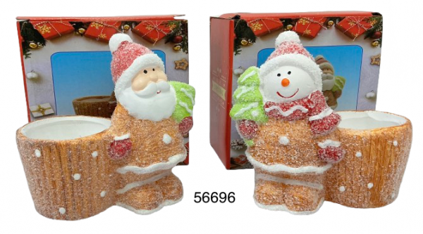 FIGURA NAVIDAD CERAMICA C/VELA 13.5X11.3CM