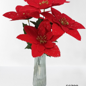 SET BONCHE FLORES PASCUA ROJA 5/1 32CM