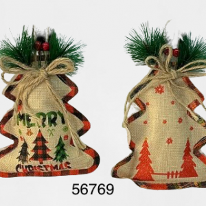 COLGANTE ARBOLITO C/DISEÑO NAVIDAD  13.5X17CM