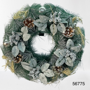 CORONA DE NAVIDAD C/FLORES 40CM