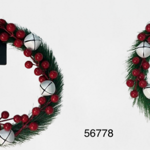 CORONA DE NAVIDAD C/ACCESORIOS 22CM