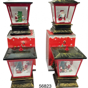 ADORNO DE CRISTAL DE NAVIDAD C/LUZ 19.5X25CM