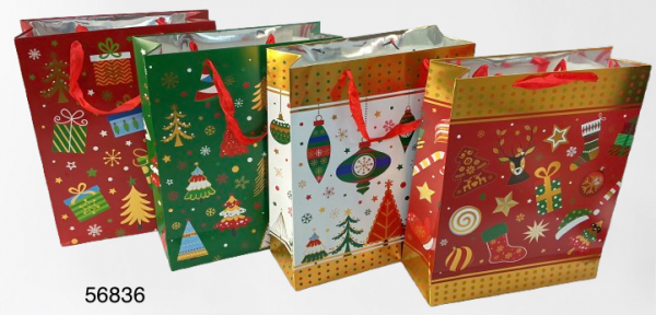 BOLSA P/REGALO NAVIDAD 26X32X10CM