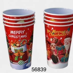 SET VASOS PLASTICOS NAVIDAD 9X13CM