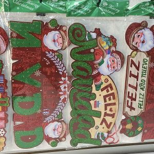 LETRERO COLGANTE NAVIDAD 42X18CM