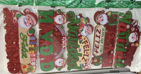 LETRERO COLGANTE NAVIDAD 42X18CM