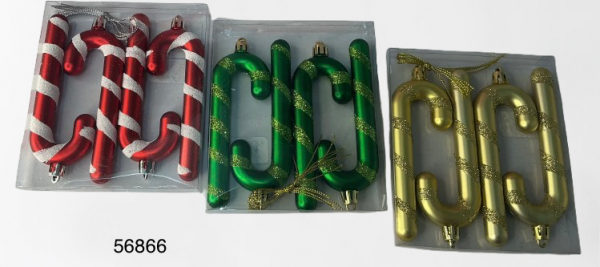BASTON DE NAVIDAD 4/1 P/ARBOL 13CM