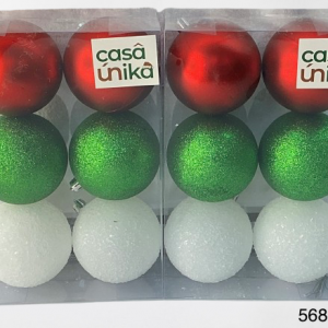 SET BOLAS P/ARBOL DE NAVIDAD 8CM 6/1