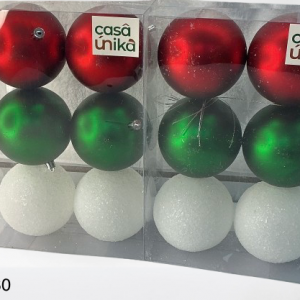 SET BOLAS P/ARBOL DE NAVIDA 6/1 10CM