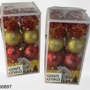 SET BOLAS RJO+DORADO P/ARBOL 16/1 6CM