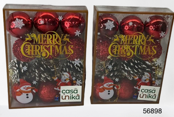 SET BOLAS RJO P/ARBOL DE NAVIDAD 12/1 6CM