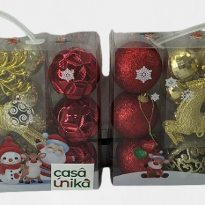 SET BOLAS ROJO+DORADO P/ARBOL 19/1 3CM
