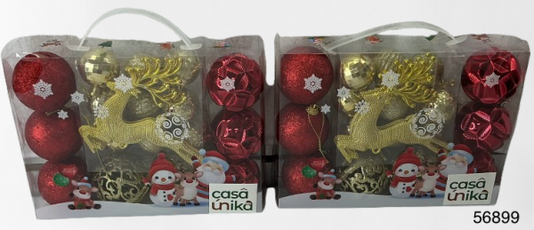 SET BOLAS ROJO+DORADO P/ARBOL 19/1 3CM