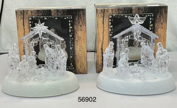 NACIMIENTO C/LUZ ACRILICO 19.5X14.5X18CM