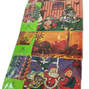 SET MANTEL+PORTAVASO C/DIS NAVIDAD 42X27CM 12/1