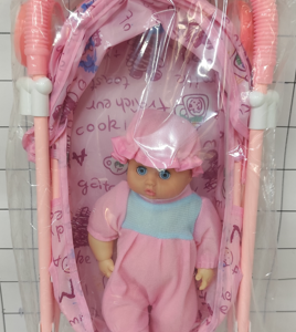 MUÑECA 12" C/COCHE FUNDA