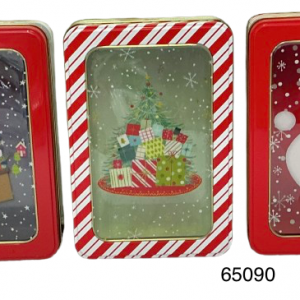 CAJITA ALUM RECTANGULAR P/NAVIDAD 19X13X7CM