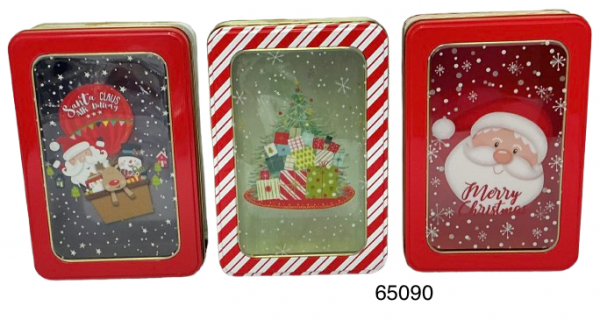 CAJITA ALUM RECTANGULAR P/NAVIDAD 19X13X7CM