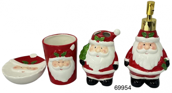SET ACCESORIOS P/BAÑO DE NAVIDAD 4/1