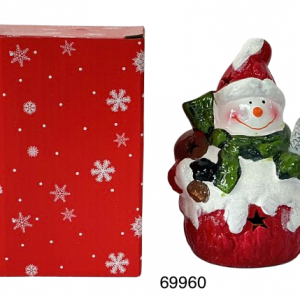 FIGURA CERAMICA C/LUZ P/NAVIDAD 14X9X6.5CM