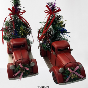 CARRO ADORNO C/DECORACION NAVIDAD 30X21CM