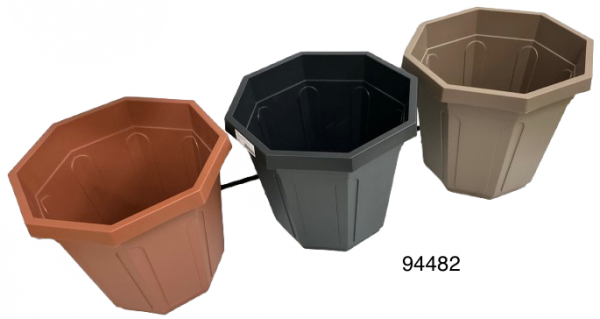 MACETERO PLASTICO OCTAGONAL 35.5X35.5X32CM