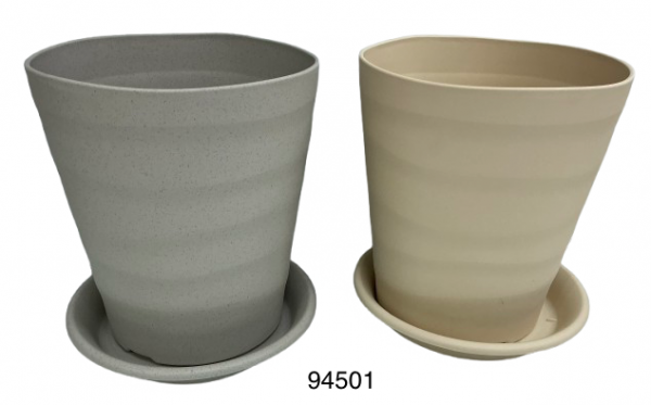 MACETERO PLASTICO C/BASE 23X26CM