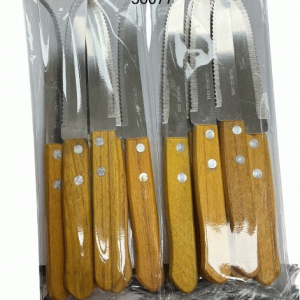 SET CUCHILLO SIERRA MANGO MADERA 18CM 6/1