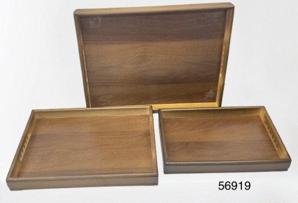 SET BANDEJA MADERA 3/1 30/35/40CM