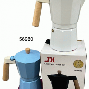 GRECA ACERO INOX 9TZA C/MANGO MADERA