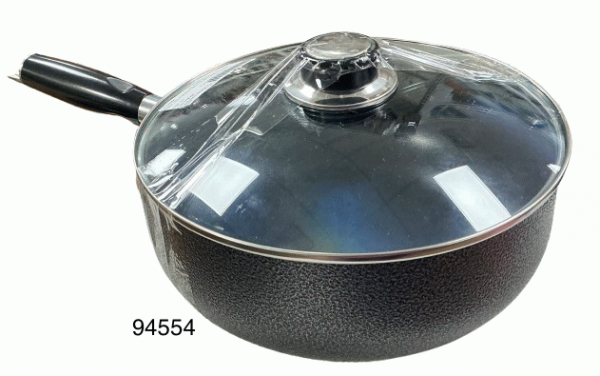 OLLA ACERO INOX C/TAPA CRISTAL 22CM