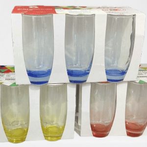 ENESTILO SET VASO CRIST 12OZ 6/1 FONDO COL