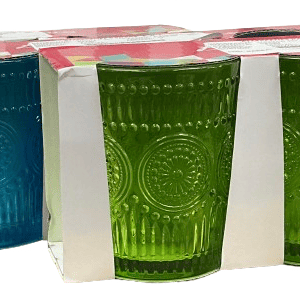 ENESTILO SET VASO CRISTAL COLORES 8X12CM 3/1